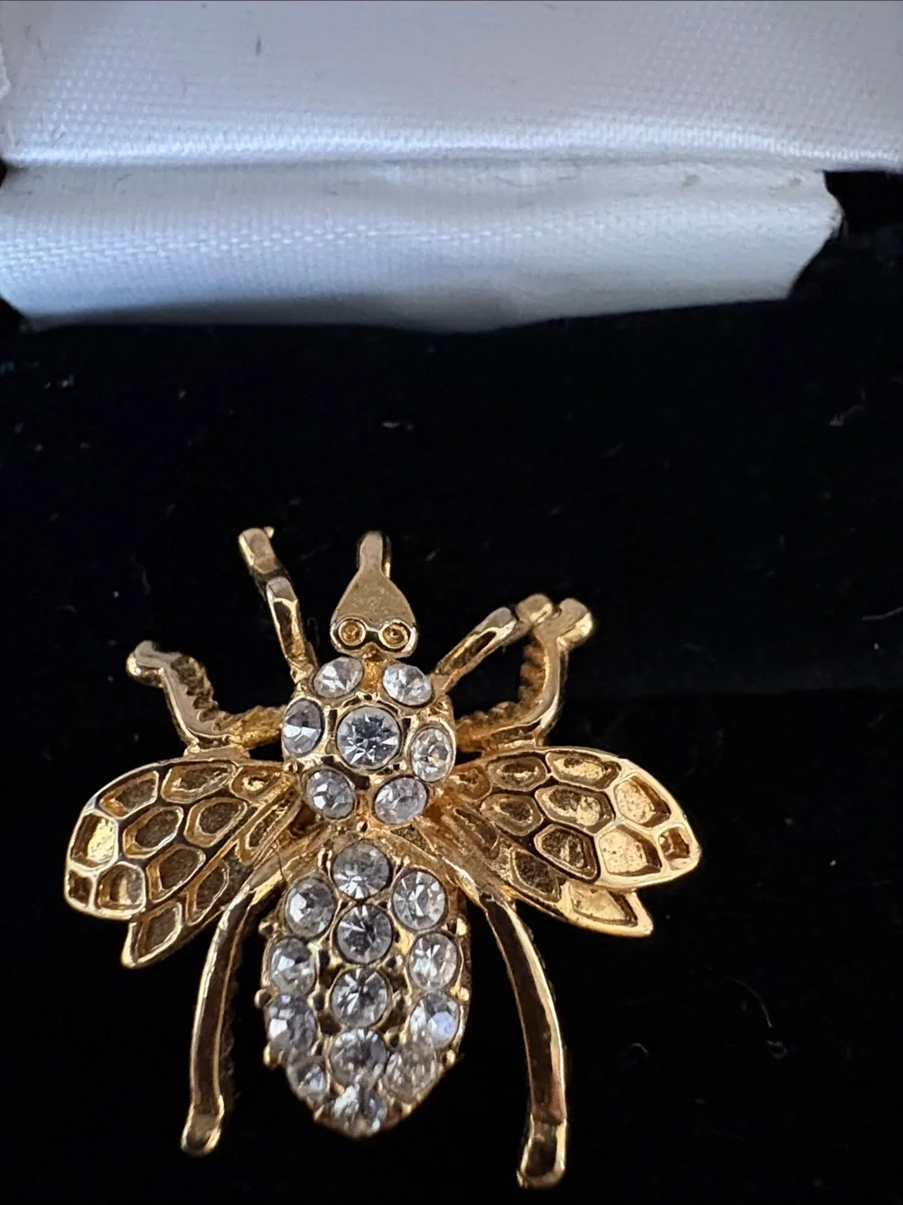 Mikimoto Gold and Clear Crystal Bee Brooch